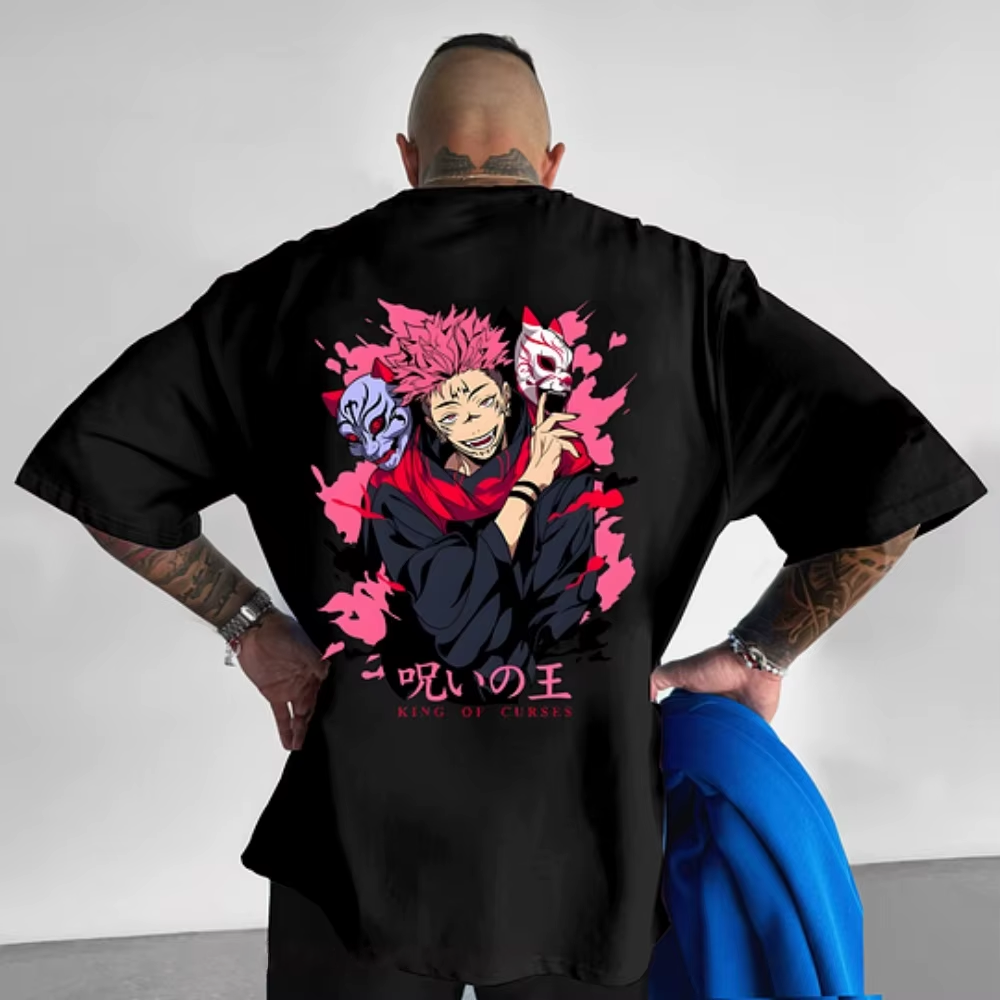 Jujutsu Kaisen-Camisetas Con Estampado De Anime Para Hombre,Camiseta De Algodón De Calle HIP HOP De Villano Ryomen
